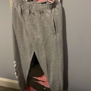 Grey and black sweatpants